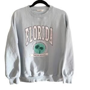 Glassons Light Blue Florida Logo Collegiate Inspired Destination Sweatshirt S